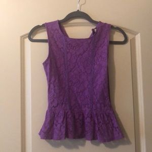 Purple lace tank